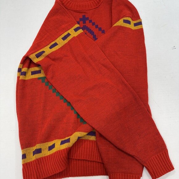 Le Tigre Coogi Style Vintage Knit Cosby Aztec Printed Sweater Red Medium - Picture 10 of 12